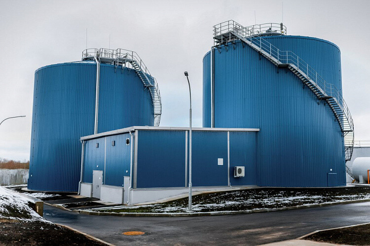 Biogas complex at the sewage treatment plant, Slonim, Belarus